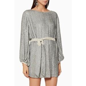 Retrofete Grace silver boatneck dress SMALL